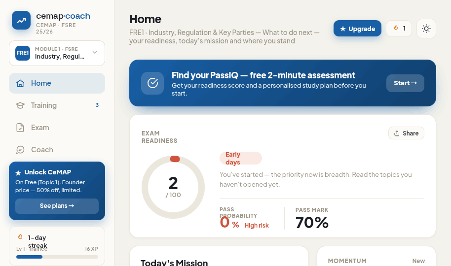 cemap·coach home screen
